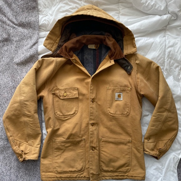 70s Carhartt Chore Coat with Blanket Lining and Hood